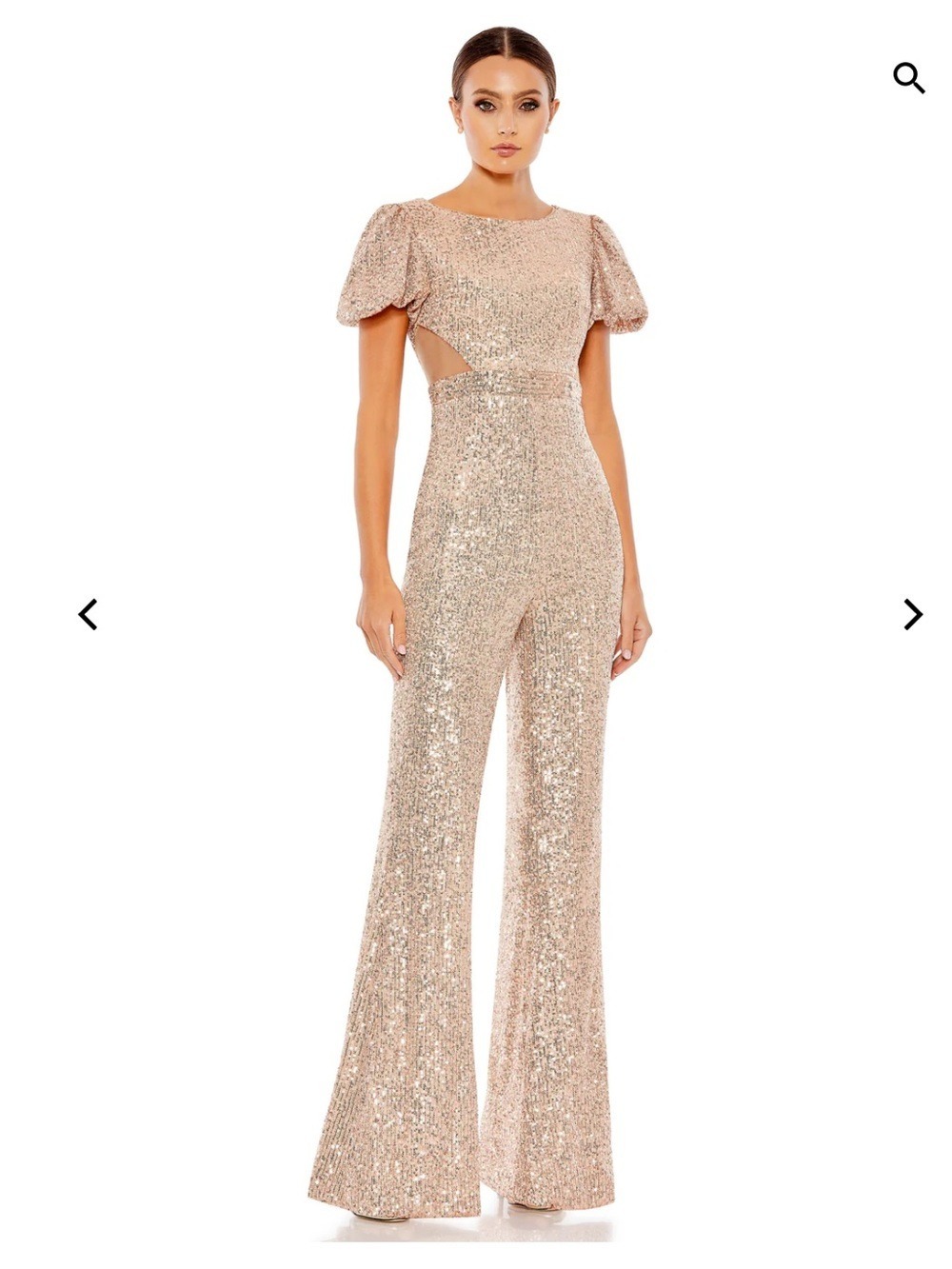 Ienna for MacDuggal Style # 11273 Rose Gold Sequin Evening Jumpsuit NWT Size 4